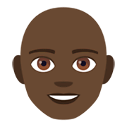 👨🏿‍🦲 Emoji Mann: dunkle Hautfarbe, Glatze JoyPixels 4.0.