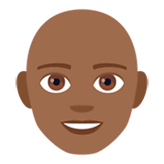 👨🏾‍🦲 Emoji Hombre: Tono De Piel Oscuro Medio Y Sin Pelo en JoyPixels 4.0.