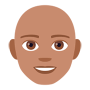 Émoji 👨🏽‍🦲 Homme : Peau Légèrement Mate Et Chauve sur JoyPixels 4.0.