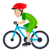 🚴🏼‍♂️ Emoji Radfahrer: mittelhelle Hautfarbe JoyPixels 4.0.
