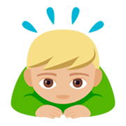 🙇🏼‍♂️ Emoji Hombre Haciendo Una Reverencia: Tono De Piel Claro Medio en JoyPixels 4.0.