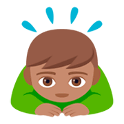 Emoji 🙇🏽‍♂️ Uomo Che Fa Inchino Profondo: Carnagione Olivastra su JoyPixels 4.0.