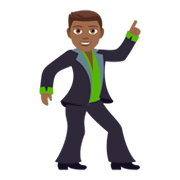 🕺🏾 Emoji tanzender Mann: mitteldunkle Hautfarbe JoyPixels 4.0.