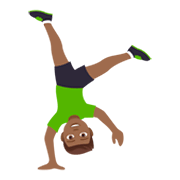 🤸🏾‍♂️ Emoji Hombre Haciendo Una Voltereta Lateral: Tono De Piel Oscuro Medio en JoyPixels 4.0.