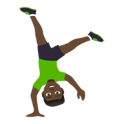 🤸🏿‍♂️ Emoji Hombre Haciendo Una Voltereta Lateral: Tono De Piel Oscuro en JoyPixels 4.0.