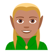 🧝🏽‍♂️ Emoji Elfo Hombre: Tono De Piel Medio en JoyPixels 4.0.