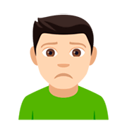 Emoji 🙍🏻‍♂️ Uomo Corrucciato: Carnagione Chiara su JoyPixels 4.0.