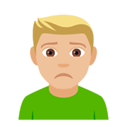 🙍🏼‍♂️ Emoji Homem Franzindo A Sobrancelha: Pele Morena Clara na JoyPixels 4.0.