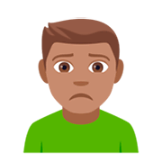 🙍🏽‍♂️ Emoji Hombre Frunciendo El Ceño: Tono De Piel Medio en JoyPixels 4.0.