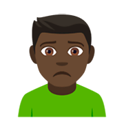 🙍🏿‍♂️ Emoji missmutiger Mann: dunkle Hautfarbe JoyPixels 4.0.