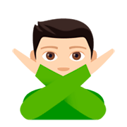 🙅🏻‍♂️ Emoji Hombre Haciendo El Gesto De «no»: Tono De Piel Claro en JoyPixels 4.0.