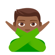 🙅🏾‍♂️ Emoji Mann mit überkreuzten Armen: mitteldunkle Hautfarbe JoyPixels 4.0.