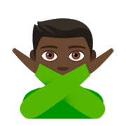 🙅🏿‍♂️ Emoji Homem Fazendo Gesto De «não»: Pele Escura na JoyPixels 4.0.