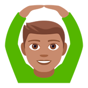 🙆🏽‍♂️ Emoji Hombre Haciendo El Gesto De «de Acuerdo»: Tono De Piel Medio en JoyPixels 4.0.