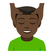 💆🏿‍♂️ Emoji Hombre Recibiendo Masaje: Tono De Piel Oscuro en JoyPixels 4.0.