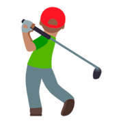 🏌🏽‍♂️ Emoji Golfer: mittlere Hautfarbe JoyPixels 4.0.