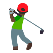 🏌🏿‍♂️ Emoji Hombre Jugando Al Golf: Tono De Piel Oscuro en JoyPixels 4.0.