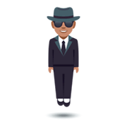 🕴🏽 Emoji Persona Trajeado Levitando: Tono De Piel Medio en JoyPixels 4.0.