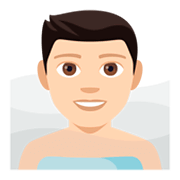 🧖🏻‍♂️ Emoji Homem Na Sauna: Pele Clara na JoyPixels 4.0.