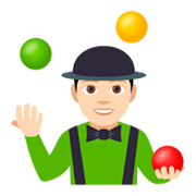 Emoji 🤹🏻‍♂️ Giocoliere Uomo: Carnagione Chiara su JoyPixels 4.0.