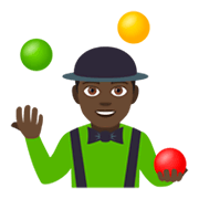 🤹🏿‍♂️ Emoji Jongleur: dunkle Hautfarbe JoyPixels 4.0.