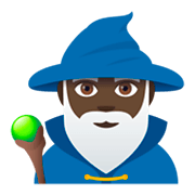 🧙🏿‍♂️ Emoji Mago: Tono De Piel Oscuro en JoyPixels 4.0.