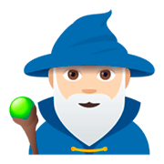 🧙🏻‍♂️ Emoji Mago: Tono De Piel Claro en JoyPixels 4.0.