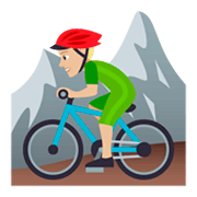 🚵🏼‍♂️ Emoji Homem Fazendo Mountain Bike: Pele Morena Clara na JoyPixels 4.0.