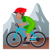 🚵🏽‍♂️ Emoji Homem Fazendo Mountain Bike: Pele Morena na JoyPixels 4.0.