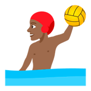 🤽🏾‍♂️ Emoji Hombre Jugando Al Waterpolo: Tono De Piel Oscuro Medio en JoyPixels 4.0.