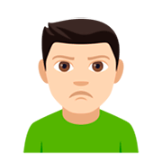 🙎🏻‍♂️ Emoji Hombre Haciendo Pucheros: Tono De Piel Claro en JoyPixels 4.0.