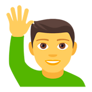 Emoji 🙋‍♂️ Uomo Con Mano Alzata su JoyPixels 4.0.