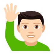 🙋🏻‍♂️ Emoji Hombre Con La Mano Levantada: Tono De Piel Claro en JoyPixels 4.0.