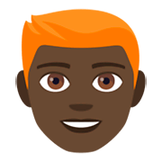 👨🏿‍🦰 Emoji Homem: Pele Escura E Cabelo Vermelho na JoyPixels 4.0.