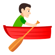 🚣🏻‍♂️ Emoji Hombre Remando En Un Bote: Tono De Piel Claro en JoyPixels 4.0.
