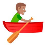 🚣🏽‍♂️ Emoji Mann im Ruderboot: mittlere Hautfarbe JoyPixels 4.0.