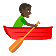 🚣🏿‍♂️ Emoji Mann im Ruderboot: dunkle Hautfarbe JoyPixels 4.0.