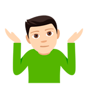 🤷🏻‍♂️ Emoji schulterzuckender Mann: helle Hautfarbe JoyPixels 4.0.