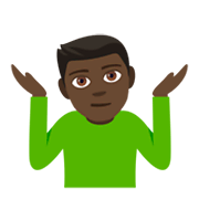 🤷🏿‍♂️ Emoji Hombre Encogido De Hombros: Tono De Piel Oscuro en JoyPixels 4.0.