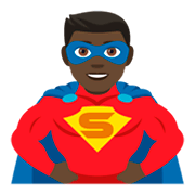 🦸🏿‍♂️ Emoji Homem Super-herói: Pele Escura na JoyPixels 4.0.