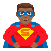 Émoji 🦸🏾‍♂️ Super-héros Homme : Peau Mate sur JoyPixels 4.0.