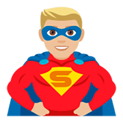 🦸🏼‍♂️ Emoji Homem Super-herói: Pele Morena Clara na JoyPixels 4.0.