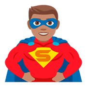 🦸🏽‍♂️ Emoji Homem Super-herói: Pele Morena na JoyPixels 4.0.