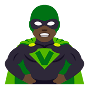 Emoji 🦹🏿‍♂️ Supercattivo Uomo: Carnagione Scura su JoyPixels 4.0.