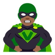 🦹🏾‍♂️ Emoji Homem Supervilão: Pele Morena Escura na JoyPixels 4.0.