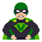 Emoji 🦹🏼‍♂️ Supercattivo Uomo: Carnagione Abbastanza Chiara su JoyPixels 4.0.