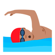 🏊🏽‍♂️ Emoji Homem Nadando: Pele Morena na JoyPixels 4.0.