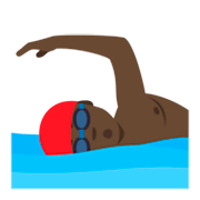 🏊🏿‍♂️ Emoji Hombre Nadando: Tono De Piel Oscuro en JoyPixels 4.0.