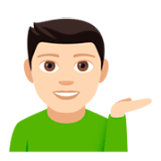 💁🏻‍♂️ Emoji Homem Com A Palma Virada Para Cima: Pele Clara na JoyPixels 4.0.