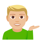 💁🏼‍♂️ Emoji Empleado De Mostrador De Información: Tono De Piel Claro Medio en JoyPixels 4.0.